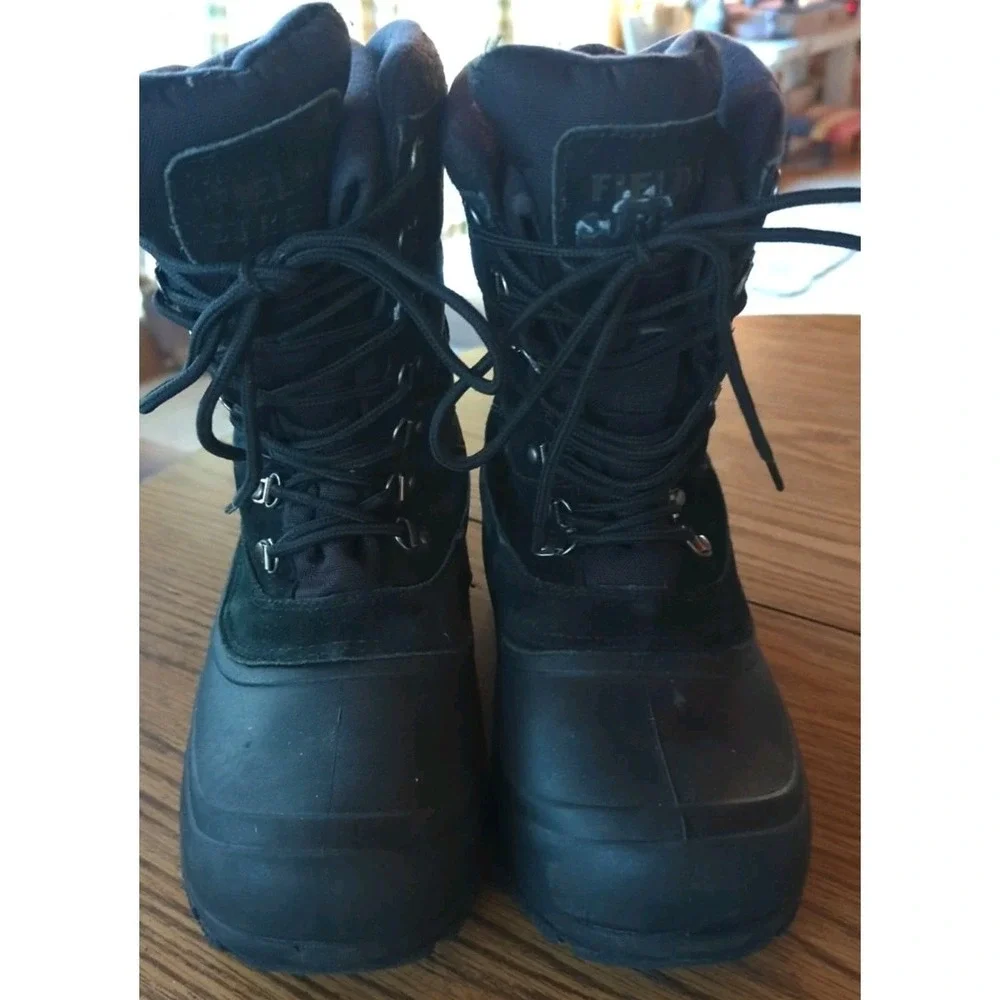 Field & Stream Boots Boys Size 6 Black Pac Winter Snow Thinsulate‎ Waterproof 3M